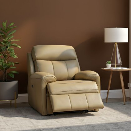 Hardy Power Recliner Chair Head Rest and Lumbar In Leather Hardy Power Recliner Chair Head Rest and Lumbar In Leather