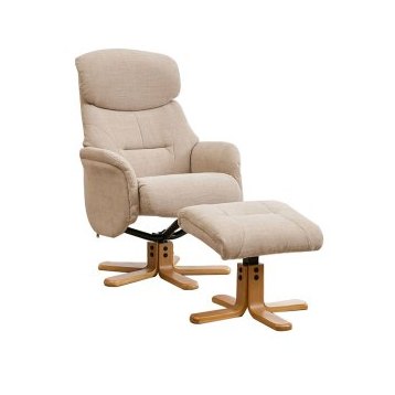 Ester Swivel Recliner Chair and Footstool In Fabric Ester Swivel Recliner Chair and Footstool In Fabric