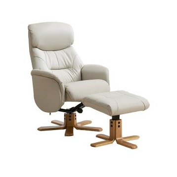 Ester Swivel Recliner Chair and Footstool In Leather Ester Swivel Recliner Chair and Footstool In Leather