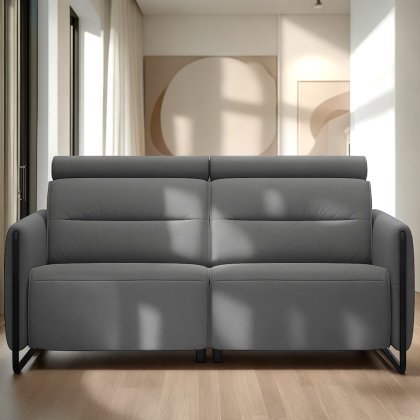 Stressless Emily 2 Seater Sofa with Steel Arms in Leather Stressless Emily 2 Seater Sofa with Steel Arms in Leather