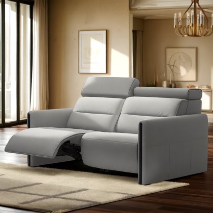 Stressless Emily 2 Seater Power Recliner with Steel Arms in Leather Stressless Emily 2 Seater Power Recliner with Steel Arms in Leather