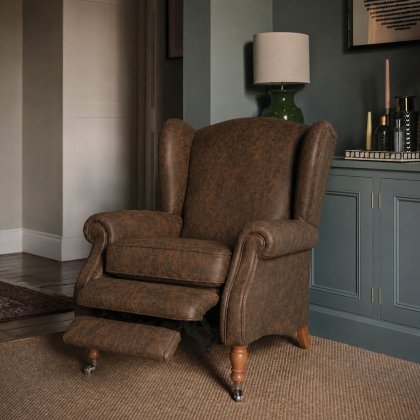 Chatsworth Power Recliner Wing Chair in Leather Chatsworth Power Recliner Wing Chair in Leather