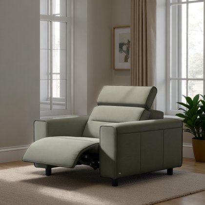 Stressless Emily Power Recliner with Wide Arms in Leather Stressless Emily Power Recliner with Wide Arms in Leather