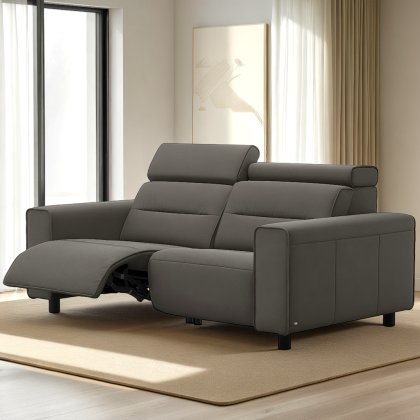 Stressless Emily 2 Seater Power Recliner with Wide Arms in Leather Stressless Emily 2 Seater Power Recliner with Wide Arms in Leather