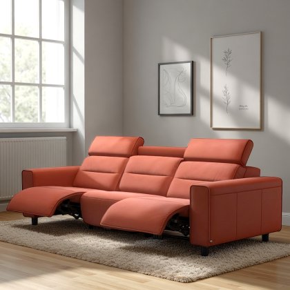 Stressless Emily 3 Seater Power Recliner with Wide Arms in Leather Stressless Emily 3 Seater Power Recliner with Wide Arms in Leather