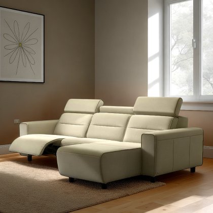 Stressless Emily 2 Seater, Power Left, Medium Longseat Right, with Wide Arms in Leather Stressless Emily 2 Seater, Power Left, Medium Longseat Right, with Wide Arms in Leather