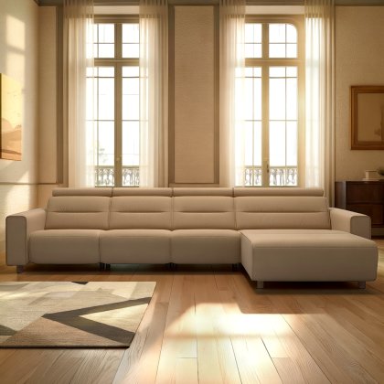 Stressless Emily 3 Seater, Power Right, Large Longseat Left, with Wide Arms in Leather Stressless Emily 3 Seater, Power Right, Large Longseat Left, with Wide Arms in Leather