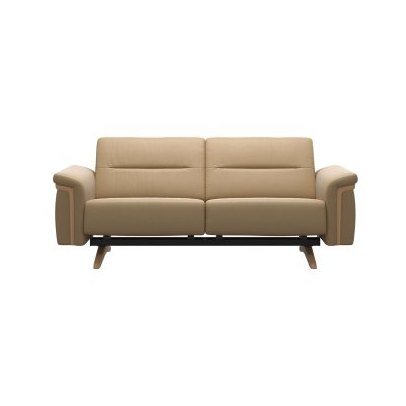 Stella 2 Seater Sofa with Wood Arms in Leather Stella 2 Seater Sofa with Wood Arms in Leather