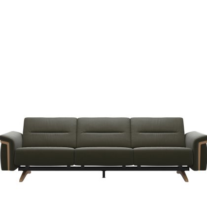 Stressless Stella 3 Seater Sofa with Wood Arms in Leather