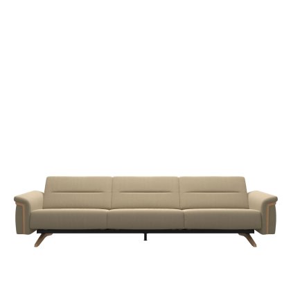 Stressless Stella 3.5 Seater Sofa with Wood Arms in Fabric