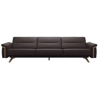 Stella 3.5 Seater Sofa with Wood Arms in Leather Stella 3.5 Seater Sofa with Wood Arms in Leather