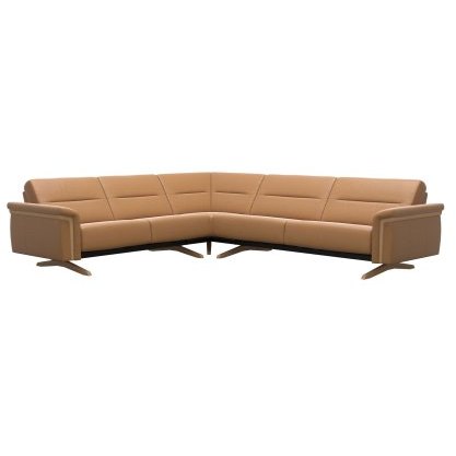 Stella Corner Group, 2 Seats LHF, 2.5 Seats RHF, with Wood Arms in Leather Stella Corner Group, 2 Seats LHF, 2.5 Seats RHF, with Wood Arms in Leather