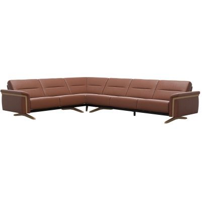 Stella Corner Group, 2 Seats LHF, 3 Seats RHF, with Wood Arms in Leather Stella Corner Group, 2 Seats LHF, 3 Seats RHF, with Wood Arms in Leather