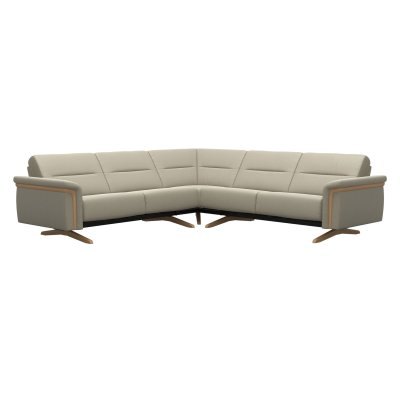 Stella Corner Group, 2 Seats LHF, 2 Seats RHF, with Wood Arms in Leather Stella Corner Group, 2 Seats LHF, 2 Seats RHF, with Wood Arms in Leather