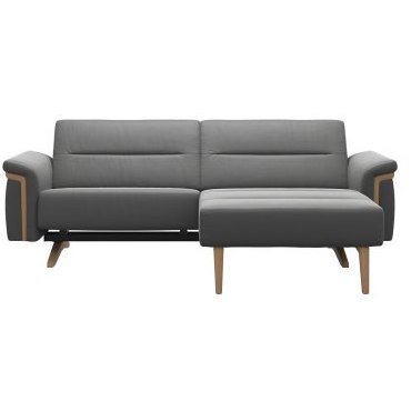 Stella 1.25 Seater with Large Longseat RHF, with Wood Arms in Leather Stella 1.25 Seater with Large Longseat RHF, with Wood Arms in Leather