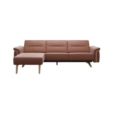 Stella 2 Seater with Medium Longseat LHF, with Wood Arms in Leather Stella 2 Seater with Medium Longseat LHF, with Wood Arms in Leather