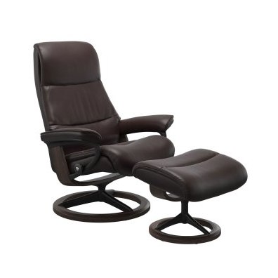 View Chair in Leather, Signature Base with Footstool View Chair in Leather, Signature Base with Footstool