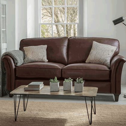 Devonshire 2 Seater Sofa Formal Back Inc 2 x Scatters in Leather Devonshire 2 Seater Sofa Formal Back Inc 2 x Scatters in Leather