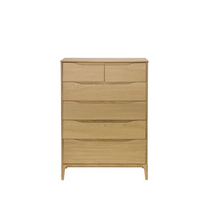 Ercol Rimini 6 Drawer Tall Wide Chest