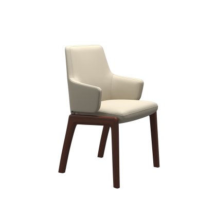 Stressless Vanilla Low Back Dining Chair with Arms and D100 Legs in Leather Stressless Vanilla Low Back Dining Chair with Arms and D100 Legs in Leather