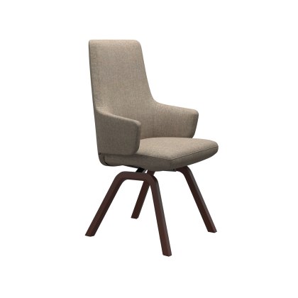 Stressless Vanilla High Back Dining Chair with Arms and D200 Legs in Fabric Stressless Vanilla High Back Dining Chair with Arms and D200 Legs in Fabric