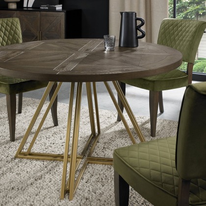 Athena Fumed Oak 4 Seater Circular Dining Table Athena Fumed Oak 4 Seater Circular Dining Table