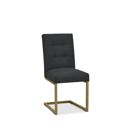Athena Upholstered Cantilever Chair - Black Fabric (Pair) Athena Upholstered Cantilever Chair - Black Fabric (Pair)