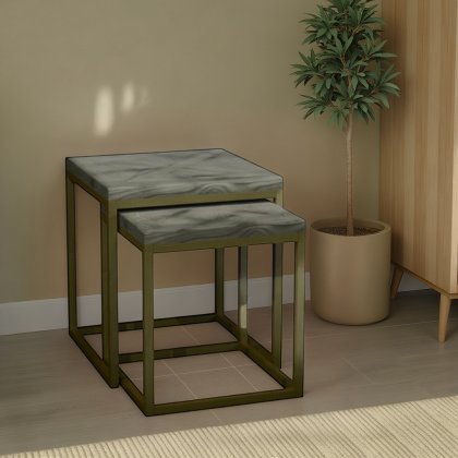 Athena Fumed Oak Nest of Tables Athena Fumed Oak Nest of Tables