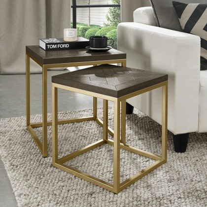 Athena Fumed Oak Nest of Tables Athena Fumed Oak Nest of Tables
