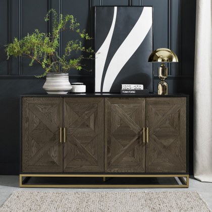 Athena Fumed Oak Wide Sideboard Athena Fumed Oak Wide Sideboard