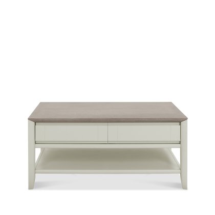 Bergen Grey Washed Oak & Soft Grey Coffee Table with Drawer