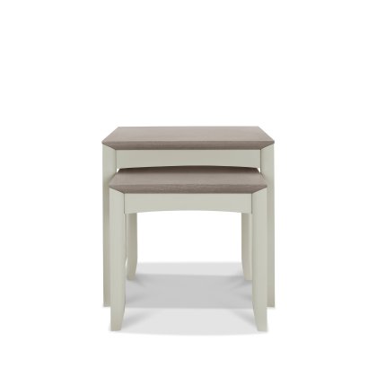 Bergen Grey Washed Oak & Soft Grey Nest of Lamp Tables