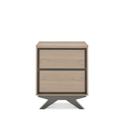 Brunel Scandi Oak & Dark Grey 2 Drawer Nightstand