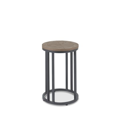 Chevron Weathered Ash Side Table