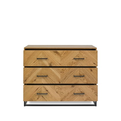 Riva Oak 3 Drawer Chest