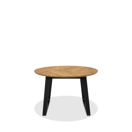 Emerson Rustic Oak & Peppercorn 4 Seater Circular Dining Table