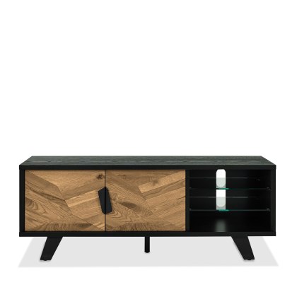 Emerson Rustic Oak & Peppercorn Entertainment Unit