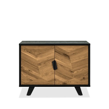 Emerson Rustic Oak & Peppercorn Narrow Sideboard