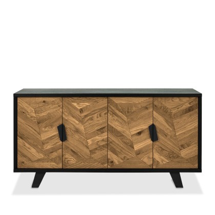 Emerson Rustic Oak & Peppercorn Wide Sideboard