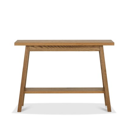 Camden Rustic Oak Console Table with Shelf