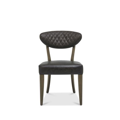 Ellipse Fumed Oak Upholstered Chair (Pair)