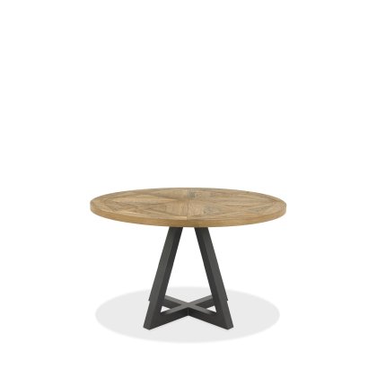 Indus Rustic Oak Circular Dining Table