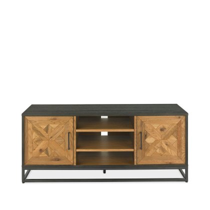 Indus Rustic Oak Peppercorn Entertainment Unit