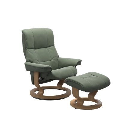 Stressless Mayfair Chair in Leather, Classic Base with Footstool