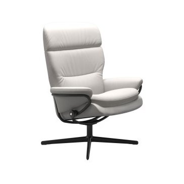 Rome Chair with Adjustable Headrest in Leather, Urban Cross Base Rome Chair with Adjustable Headrest in Leather, Urban Cross Base