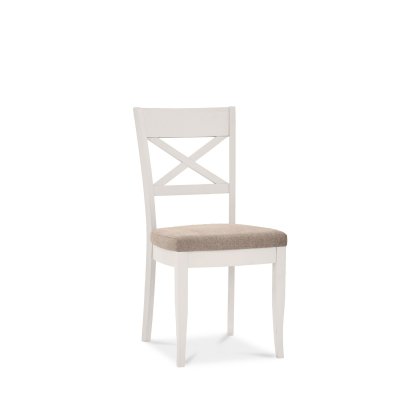 Montreux Washed Oak and Soft Grey X Back Chair - Sand Fabric (Pair)