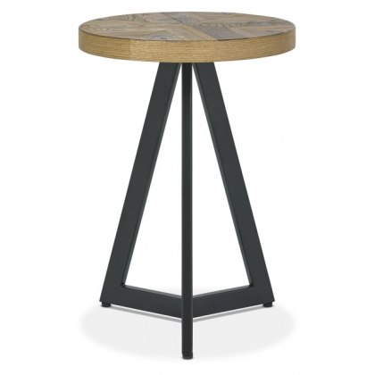 Ellipse Rustic Oak Lamp Table