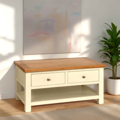 Arundel Ivory Coffee Table With 2 Drawers Arundel Ivory Coffee Table With 2 Drawers