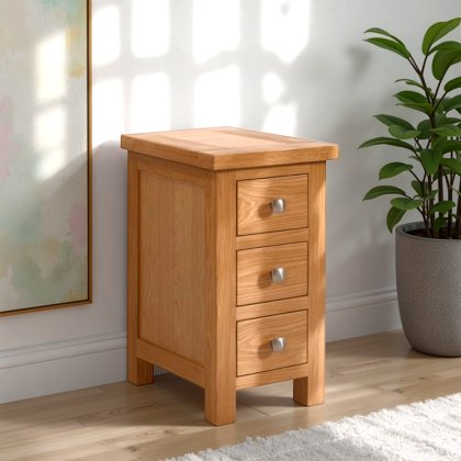 Arundel Light Oak 3 Draw Compact Bedside Arundel Light Oak 3 Draw Compact Bedside