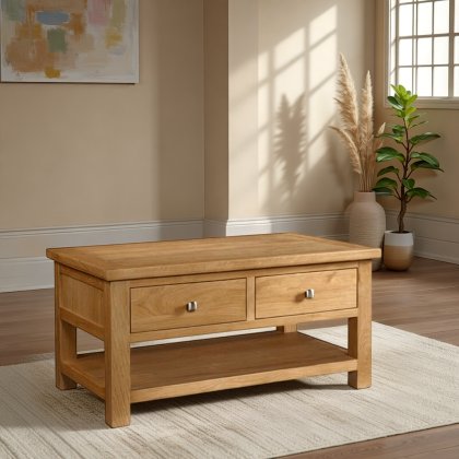 Arundel Light Oak Coffee Table With 2 Drawer Arundel Light Oak Coffee Table With 2 Drawer